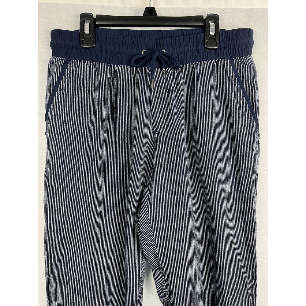Athleta Pants Blue Stripe Bali Linen Nautical Beachy Coastal Grandma Summer - Picture 5 of 8